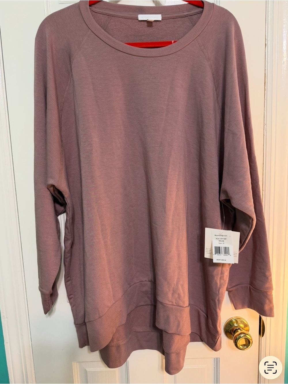 NWT Beyond Yoga Cozy Fleece Saturday Oversized Pullover Mauve Pink 2X, $55